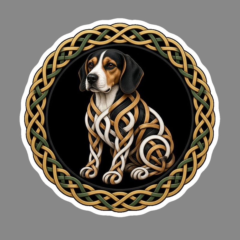 Beagle Celtic knotwork design by The Freckled Monkey