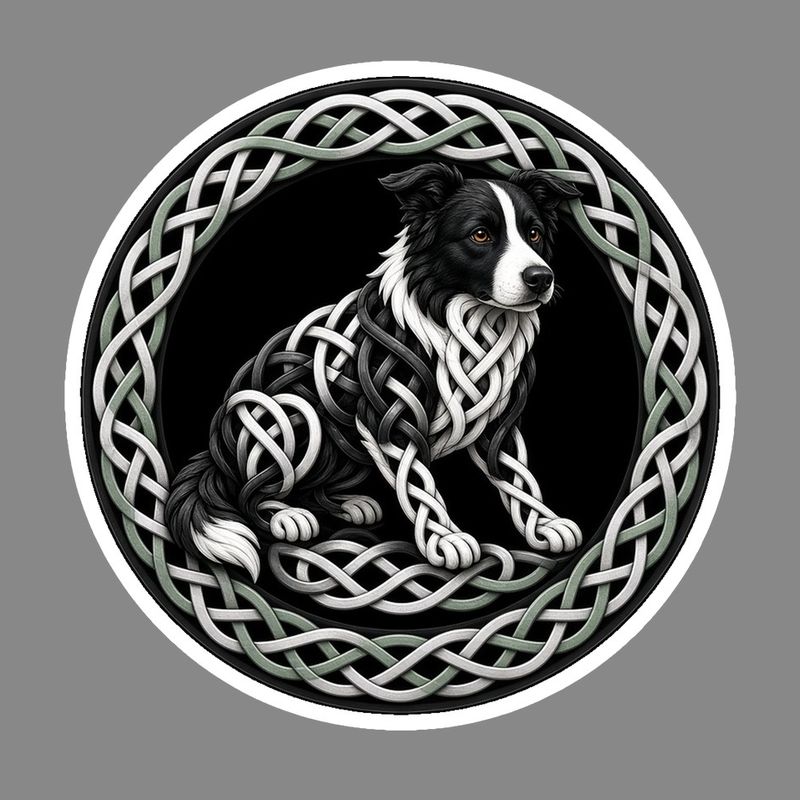 Border Collie Celtic knotwork design by The Freckled Monkey