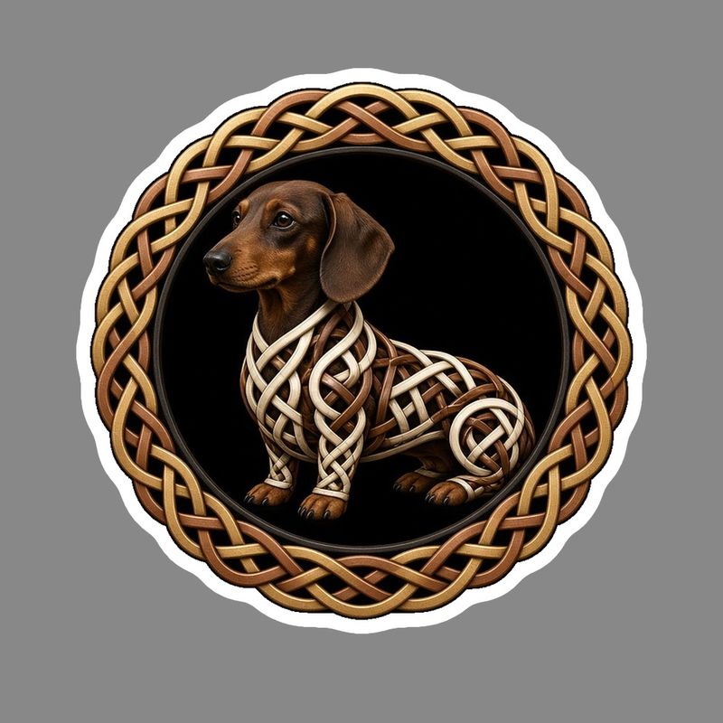 Dachshund Celtic knotwork design by The Freckled Monkey