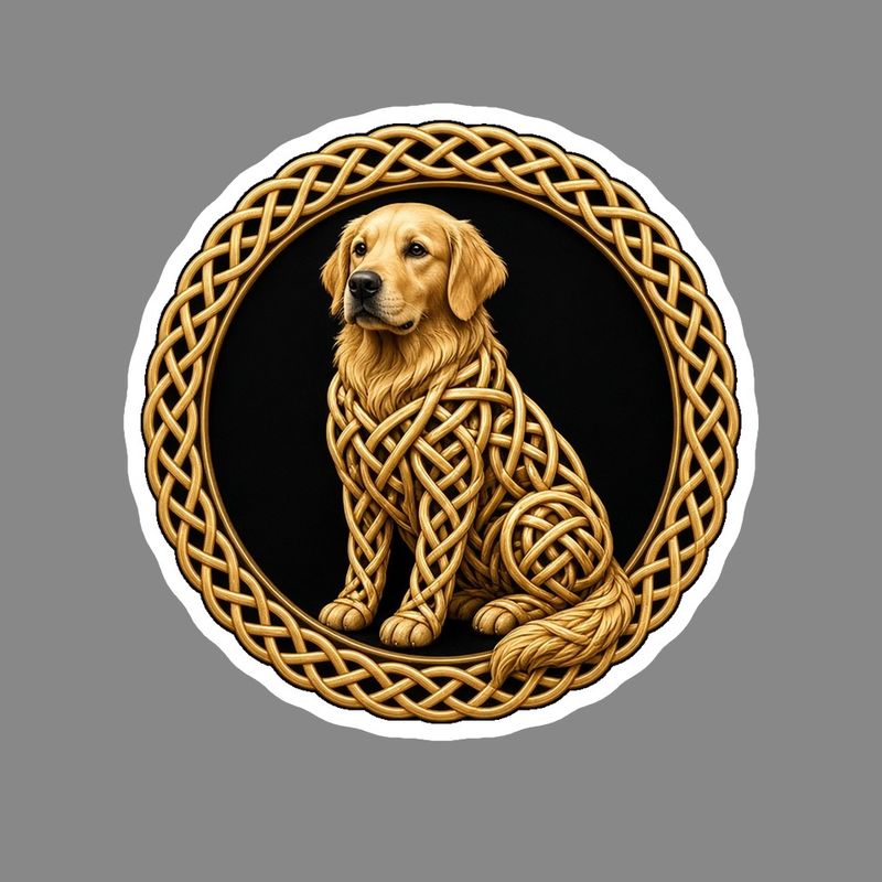 Golden Retriever Celtic knotwork design by The Freckled Monkey