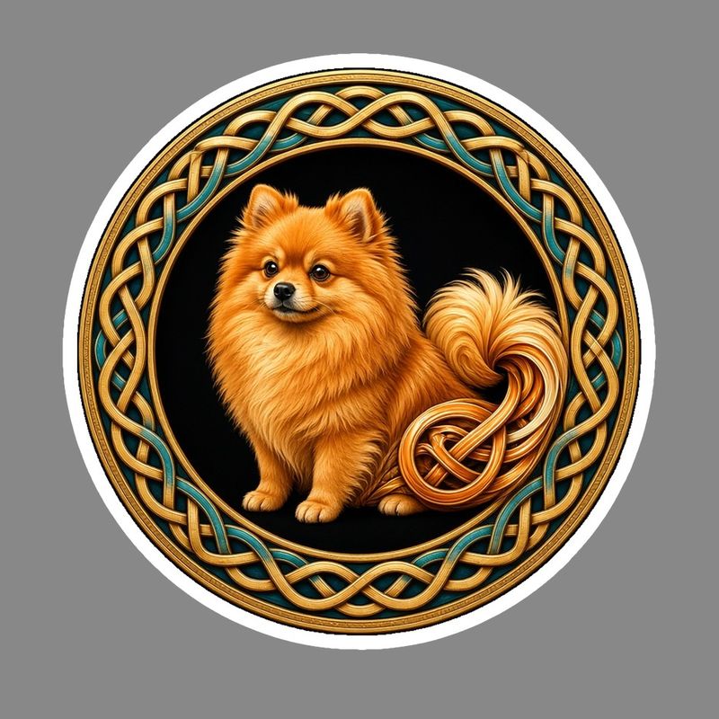 Pomeranian Celtic knotwork design by The Freckled Monkey