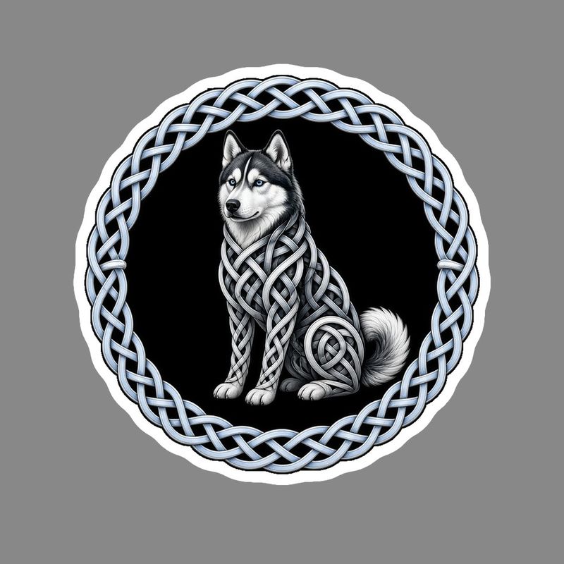 Siberian Husky Celtic knotwork design by The Freckled Monkey